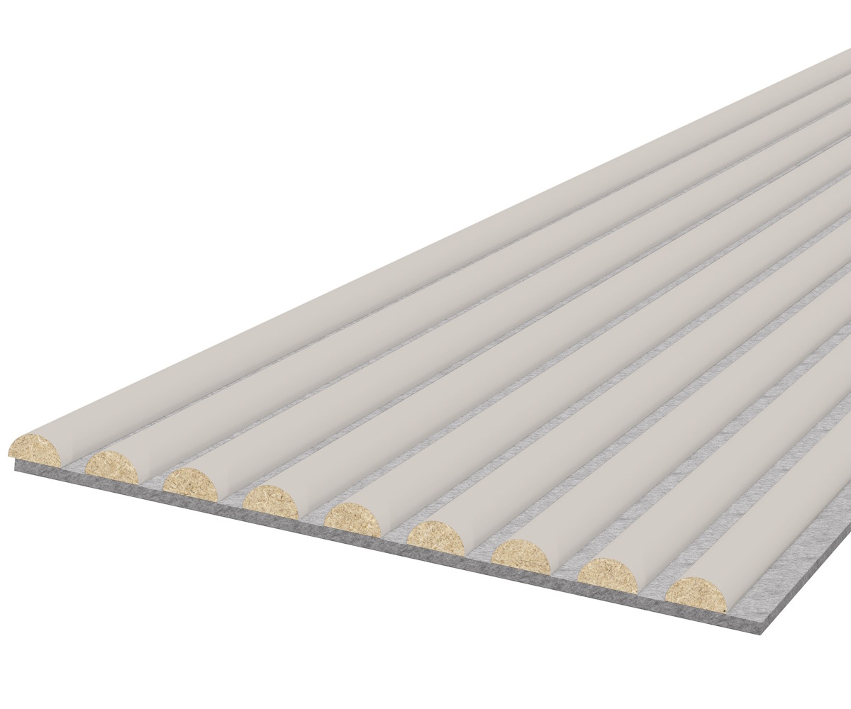 Akustikpaneel WAVE - Filzfarbe Grau 2600x400mm - verschiedene Farben