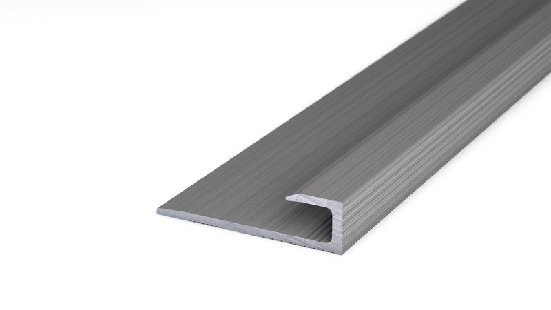 Alu-Abschlussprofil Nr. 143, 27 x 7,4 mm - Edelstahl 270 cm