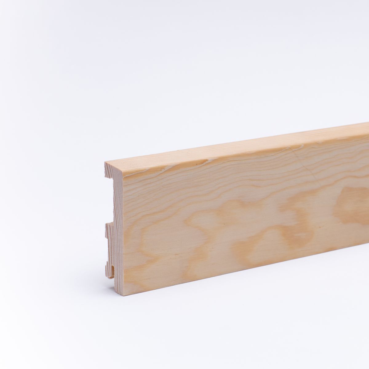 Massivholz Sockelleiste mit abgeschrägt 80mm - Kiefer geölt