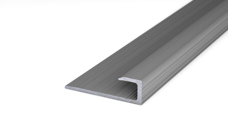 Alu-Abschlussprofil Nr. 144, 27 x 8,4 mm - Edelstahl 270 cm