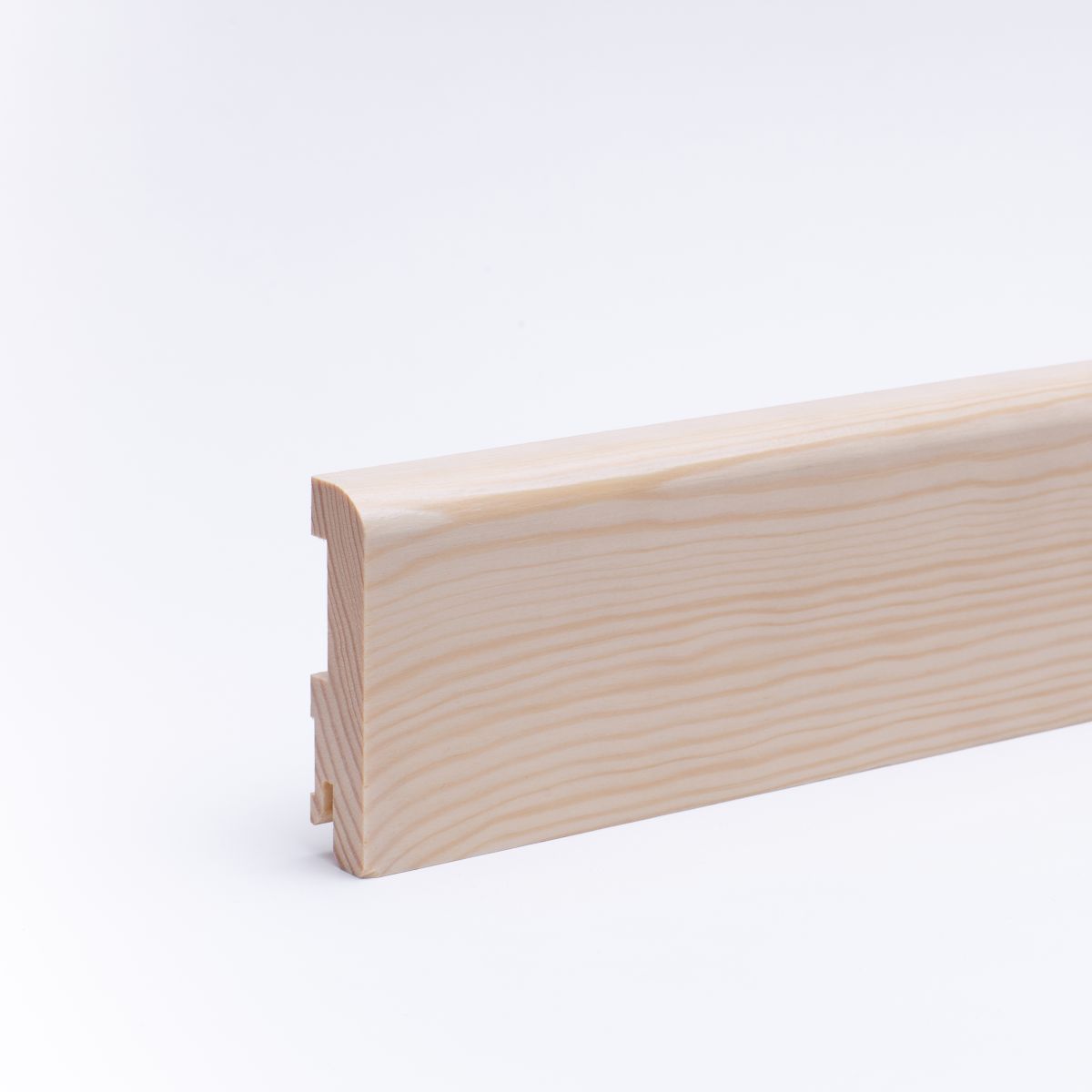 Massivholz-Sockelleiste mit abgerundet 80mm - Kiefer gelackt