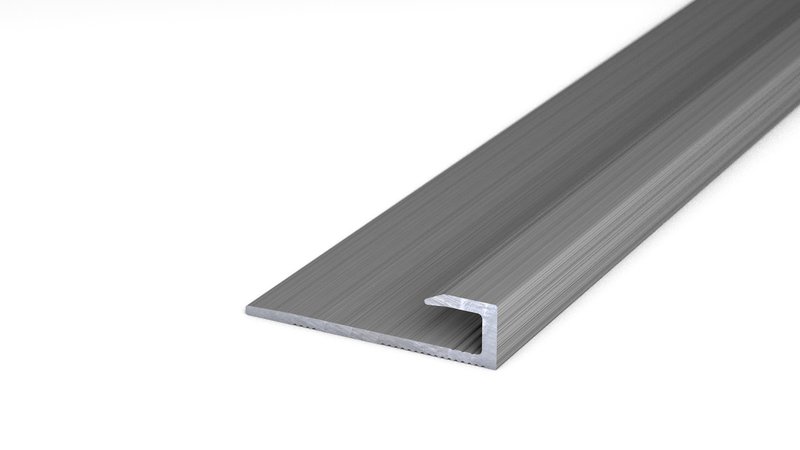 Alu-Abschlussprofil Nr. 212. 27 x 6,4 mm - Edelstahl 270 cm