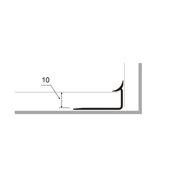 Kunststoff-Fliesenschiene Eckprofil 10mm grau