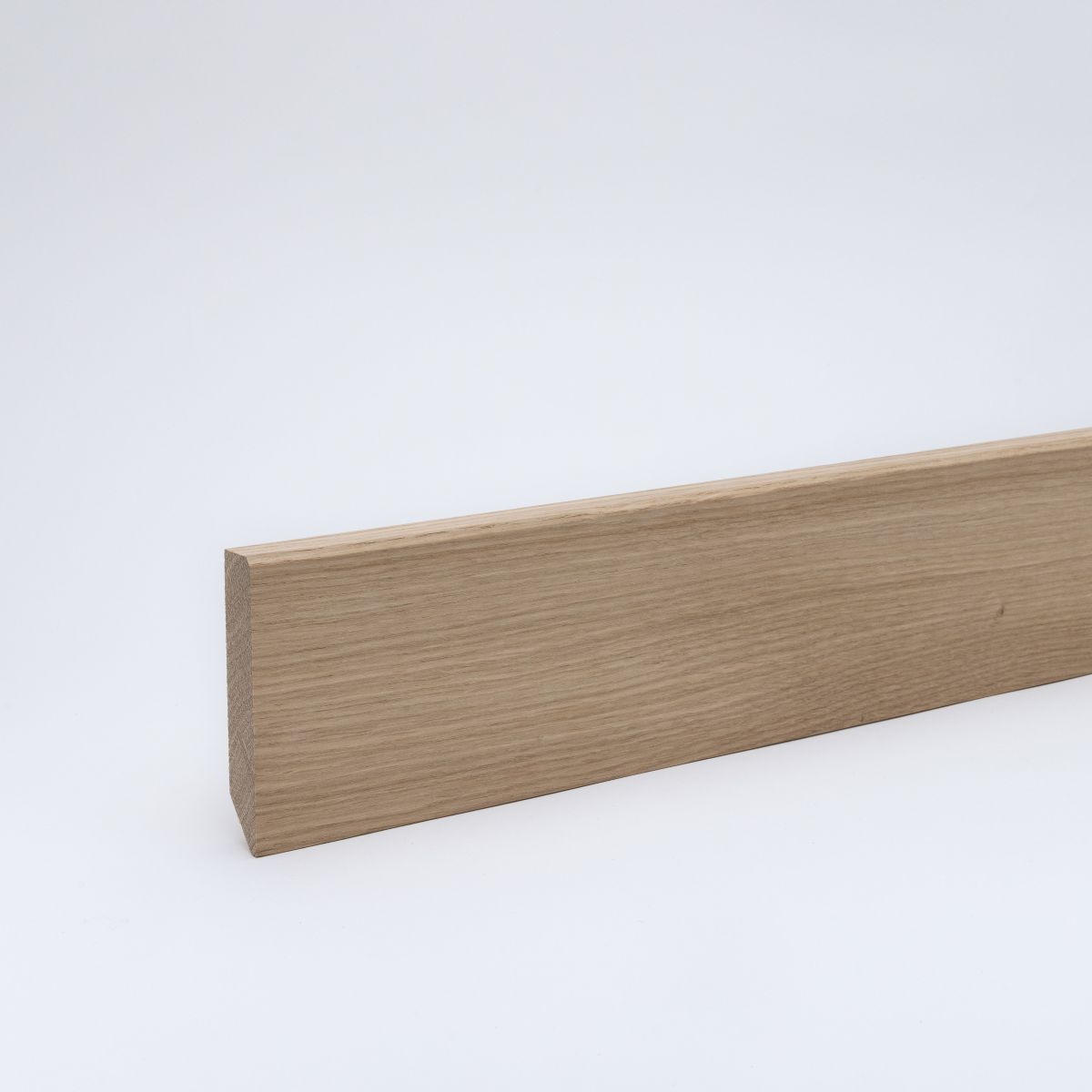 Massivholz-Sockelleiste 80x16mm gefast - Eiche roh