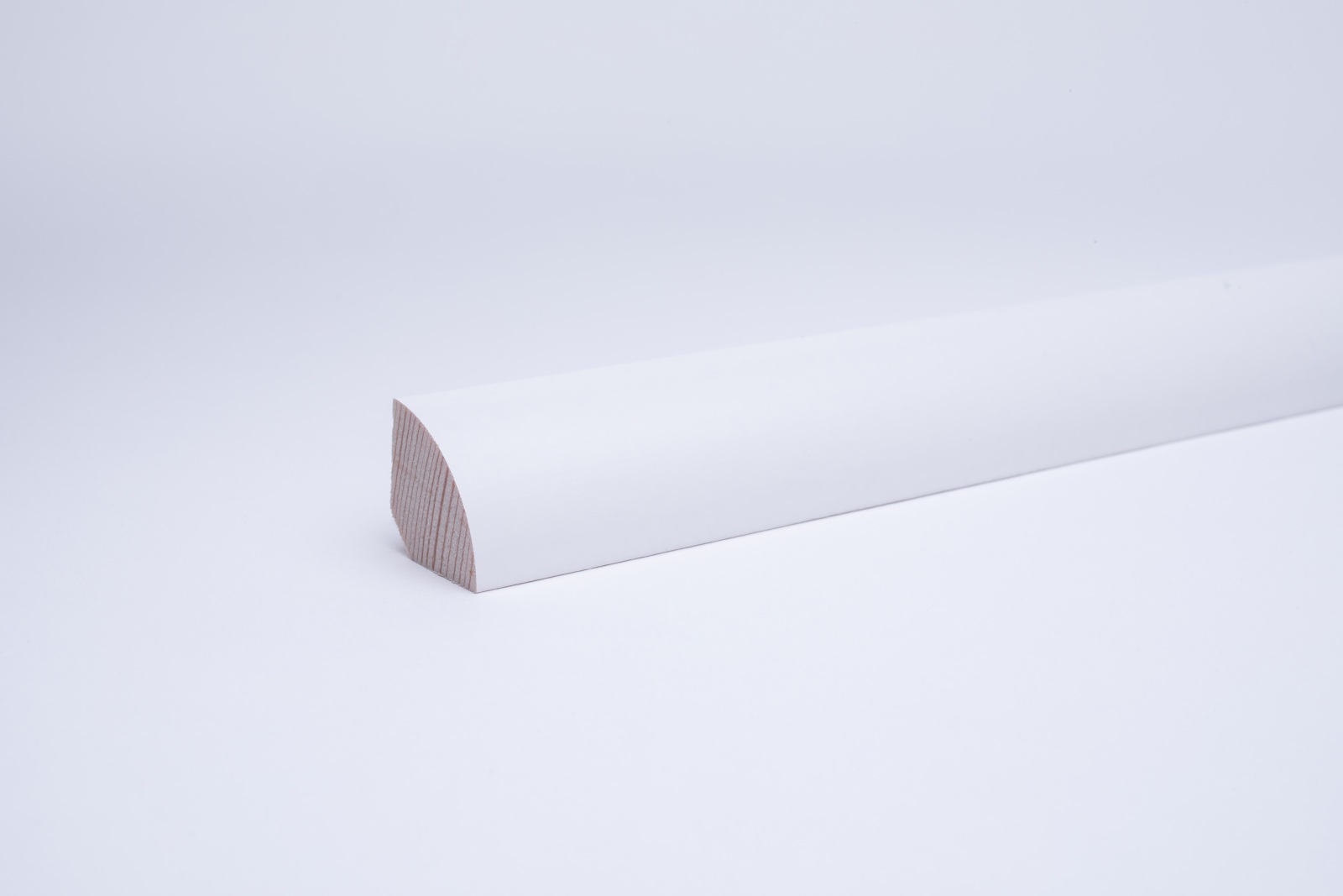 Viertelstableiste Massivholz 12 x 12mm Weiß lackiert