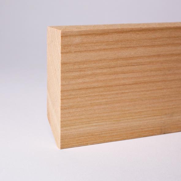 Vierkant Massivholz-Sockelleiste 60mm - Kirsche roh