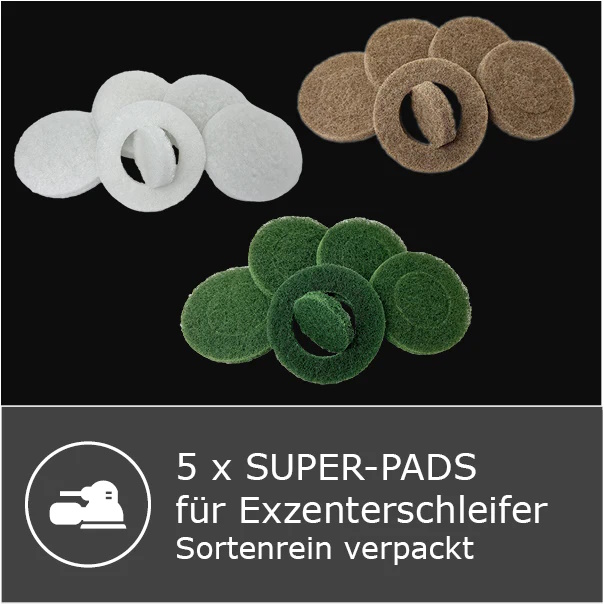 OLI NATURA Super-Pads für Exzenterschleifer 5 Stück - Weiß