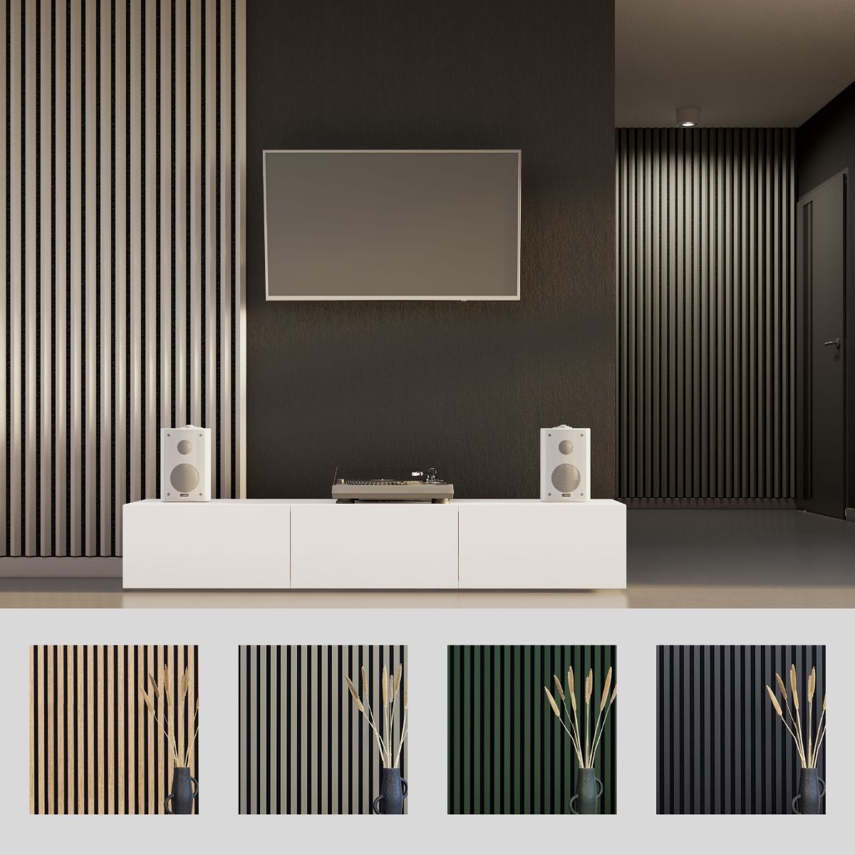 Akustikpaneel K2 - Filzfarbe Schwarz 2600x400mm - verschiedene Farben