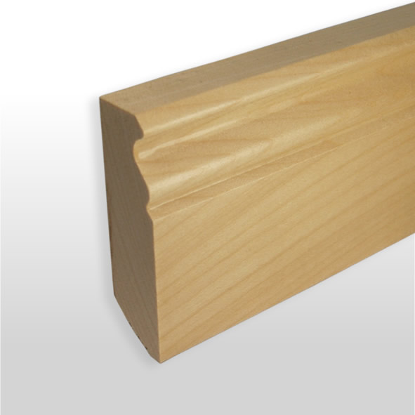 Massivholz-Sockelleiste Berliner Profil 60mm - Ahorn gelackt