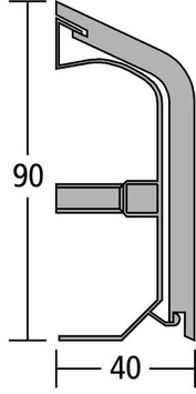 Rohrabdeckleiste 90 x 40 x 2.500 mm - Weiß