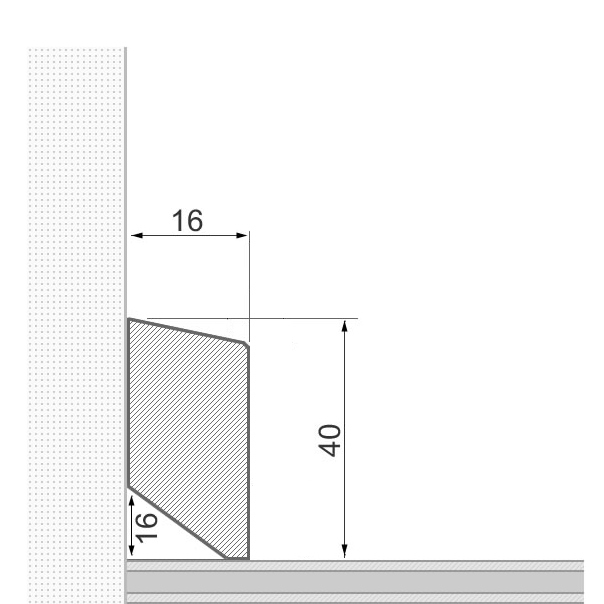 Massivholz-Sockelleiste 40x16mm abgeschrägt - Eiche geölt