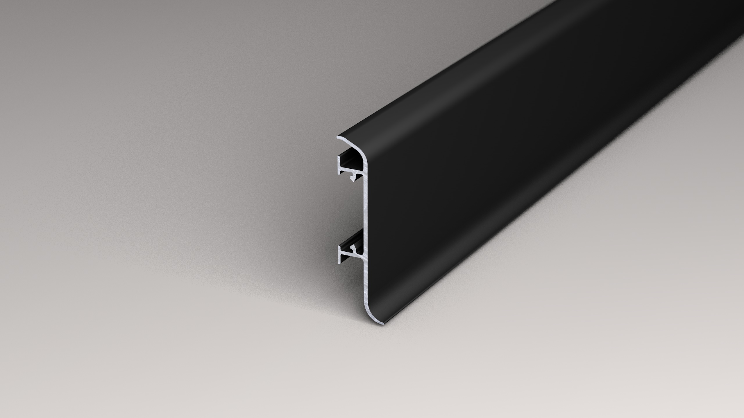 Metallclipsockelleiste - Schwarz pulverbeschichtet