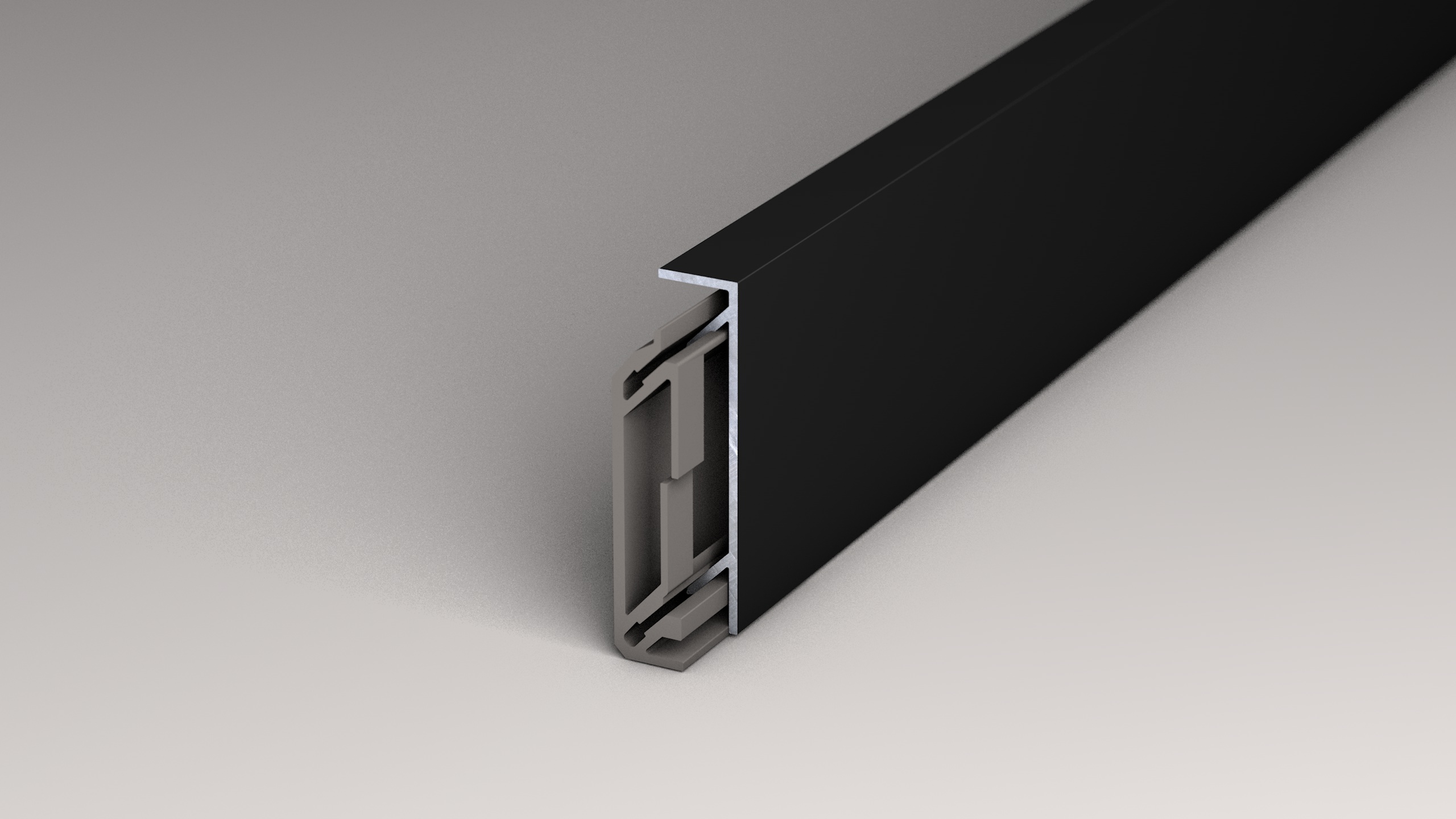 Alu-Sockelleiste CULTUS 45 - Schwarz pulverbeschichtet