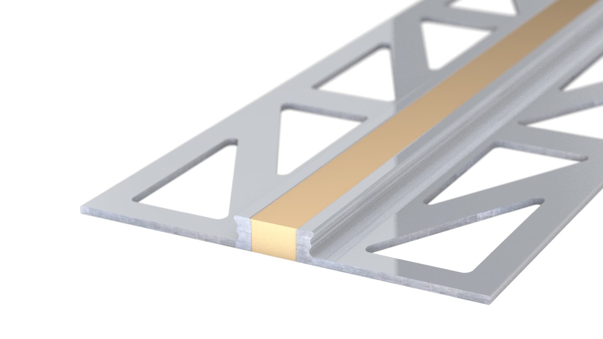 Aluminium-Dehnfugenprofil - EPDM-Fuge - für 3mm Beläge - Beige 2,5m