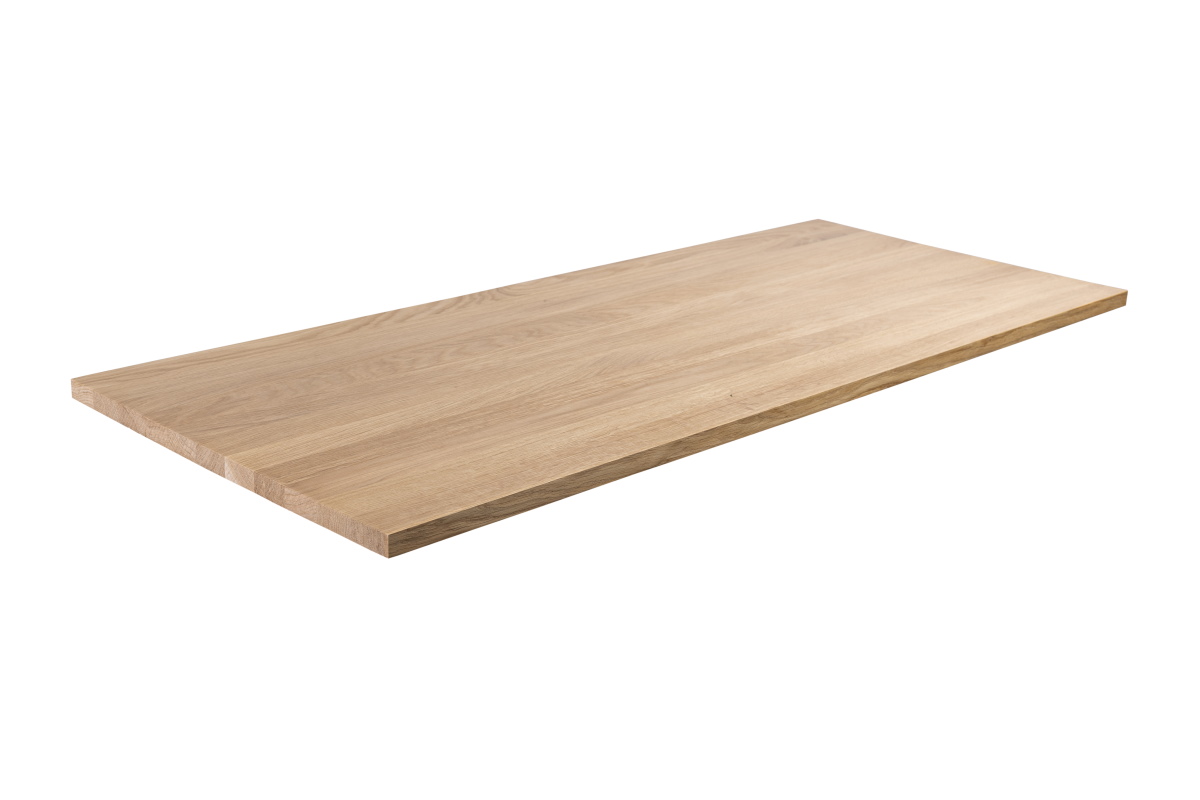 Massivholzplatte Arbeitsplatte Tischplatte 22 mm  Eiche natur - durchgehende Lamellen 80 mm