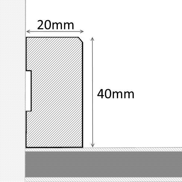 Massivholz-Sockelleiste 40mm gefaste Vorderkante - Eiche geölt