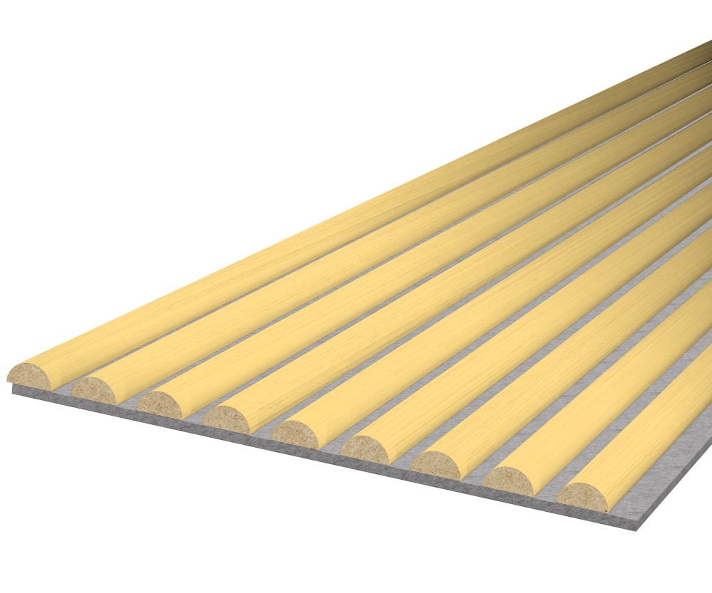 Akustikpaneel WAVE - Filzfarbe Grau 2600x400mm - verschiedene Farben