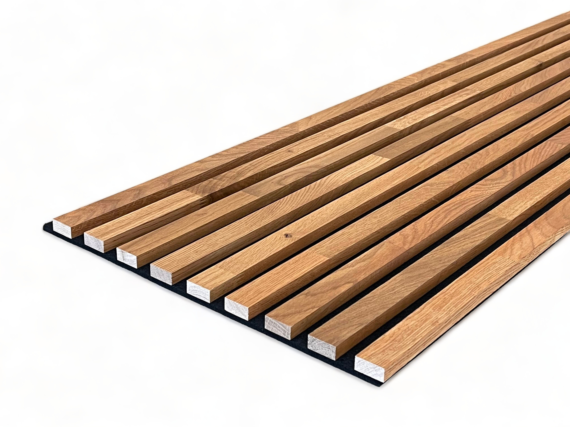 Massivholz Akustikpaneele 2600 x 400 mm Eiche natur - Safran Red