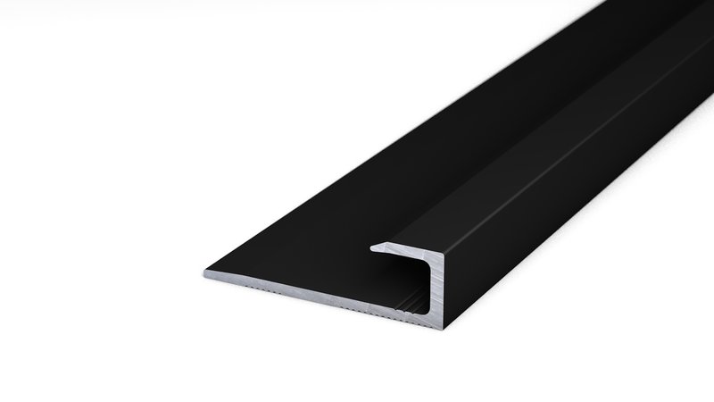 Alu-Abschlussprofil Nr. 144, 27 x 8,4 mm - Schwarz 270 cm