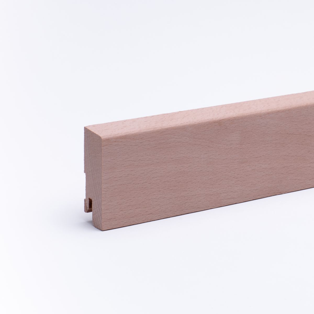 Massivholz-Sockelleiste 60mm abgeschrägt - Buche roh