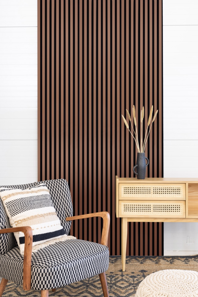 Akustikpaneel 3000 x 400 mm Autumn - Akustikfilz  Schwarz - Wandverkleidung