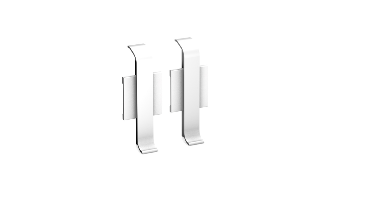 Verbinder für Metallsockelleisten 58 mm Silber